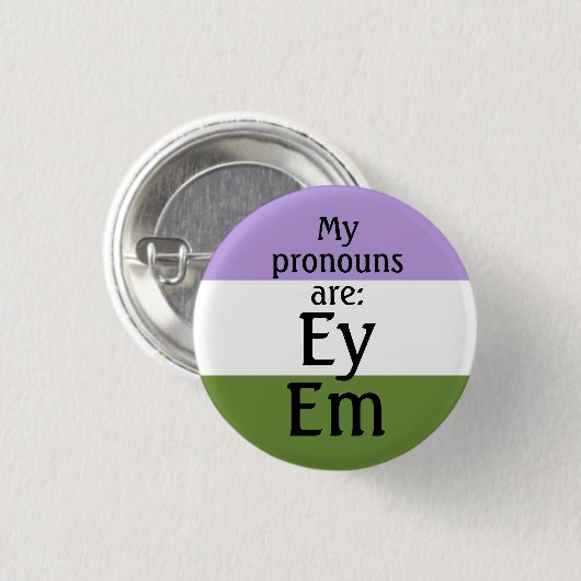 Meine Aussprache lautet: Ey Em - Genderqueer Flag Button (Vorne & Hinten)