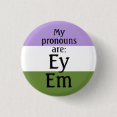 Meine Aussprache lautet: Ey Em - Genderqueer Flag Button (Vorderseite)