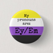 Meine Aussprache lautet: Ey/Em - Nichtbinäre Marki Button (Vorderseite)
