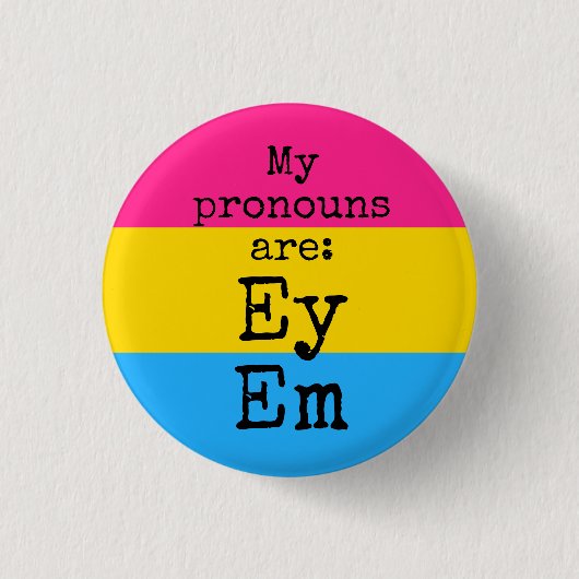 Meine Aussprache lautet: Ey Em - Pansexual Flag Button (Vorderseite)
