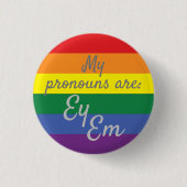 Meine Aussprache lautet: Ey Em - Rainbow Flag Button (Vorderseite)
