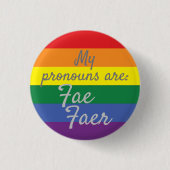 Meine Aussprache lautet: Fee Fr - Regenbogenflagge Button (Vorderseite)