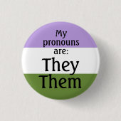 Meine Aussprache lautet: Sie - Genderqueer-Flagge Button (Vorderseite)