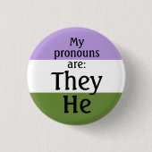 Meine Aussprache lautet: Sie - Genderqueer-Flagge Button (Vorderseite)