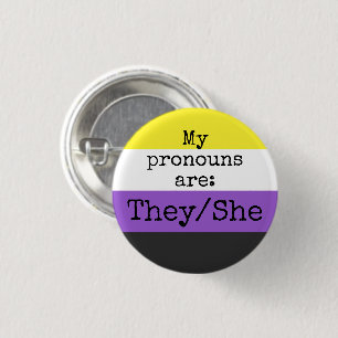 Meine Aussprache lautet: Sie/sie - nichtbinäre Fl Button