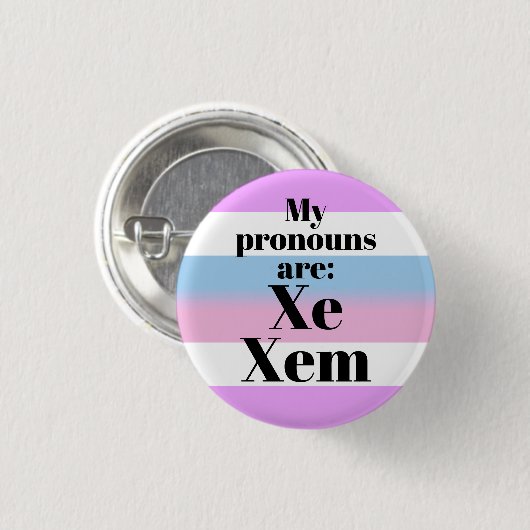 Meine Aussprache lautet: Xe Xem - Bigender-Flag Button (Vorne & Hinten)