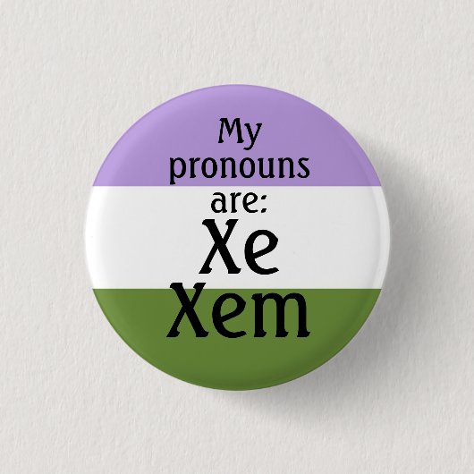 Meine Aussprache lautet: Xe Xem - Genderqueer Flag Button (Vorderseite)