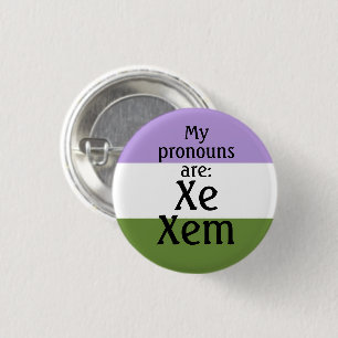 Meine Aussprache lautet: Xe Xem - Genderqueer Flag Button