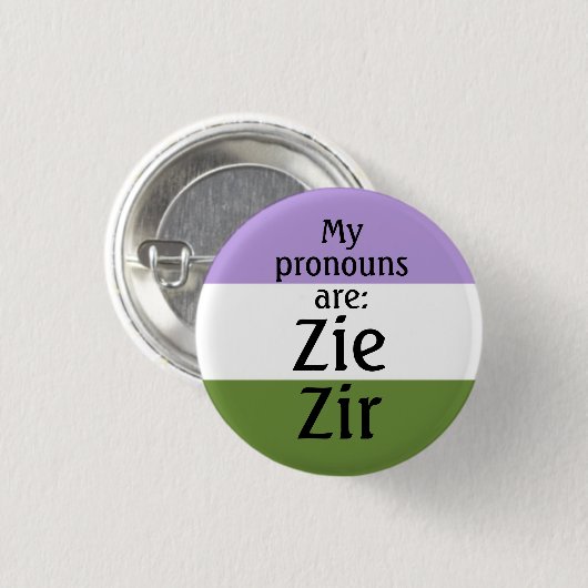 Meine Aussprache lautet: Zie Zir - Genderqueer Fla Button (Vorne & Hinten)
