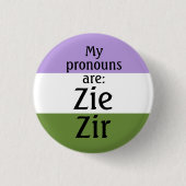 Meine Aussprache lautet: Zie Zir - Genderqueer Fla Button (Vorderseite)
