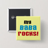 Meine Baba Rocks T - Shirt und Geschenke Button (Vorne & Hinten)