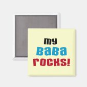 Meine Baba Rocks T - Shirt und Geschenke Magnet (Vorderseite/Rückseite)