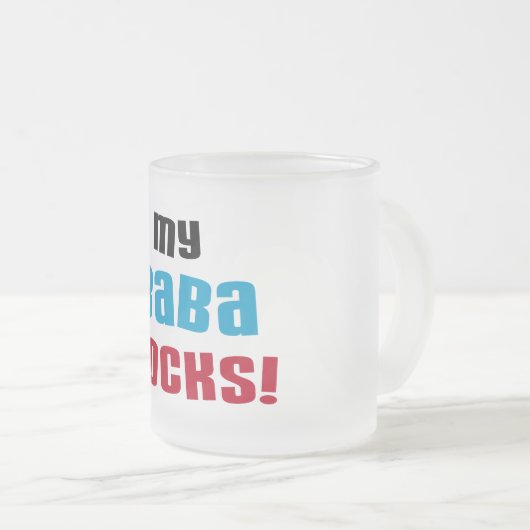 Meine Baba Rocks T - Shirt und Geschenke Mattglastasse (VorderseiteRechts)