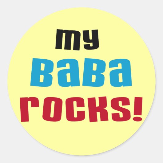 Meine Baba Rocks T - Shirt und Geschenke Runder Aufkleber (Vorderseite)