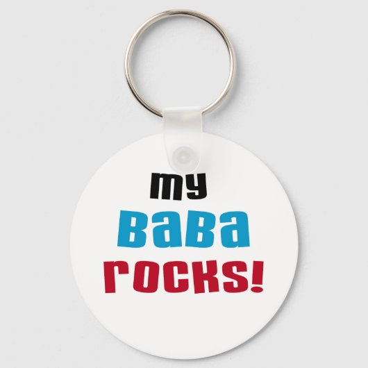 Meine Baba Rocks T - Shirt und Geschenke Schlüsselanhänger (Vorderseite)