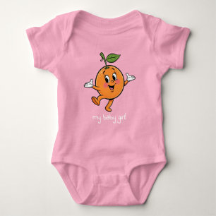 Meine Baby-Mädchen-Cartoon-Orange Baby Strampler