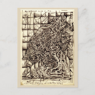 Meine Badezimmersuite im Palast mit gekratzten Fli Postkarte