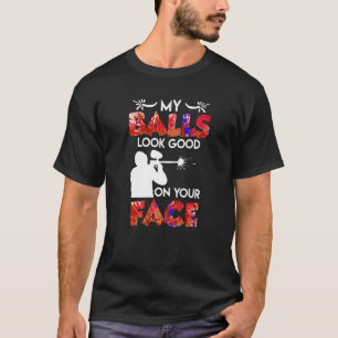 Meine Bälle sehen gut aus auf deinem Gesichtsball T-Shirt