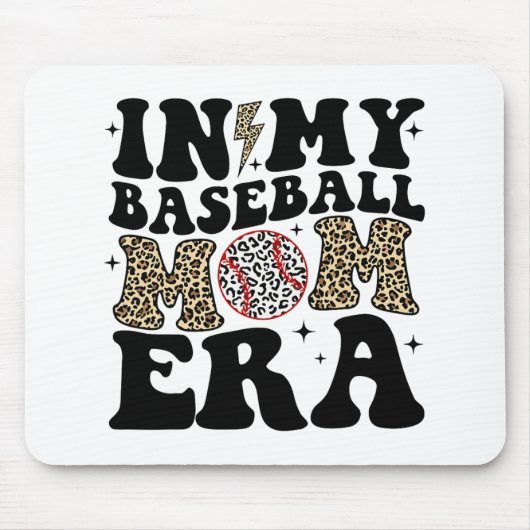 Meine Baseball-Mama Era Leopard Mama Baseball Mama Mousepad (Vorne)