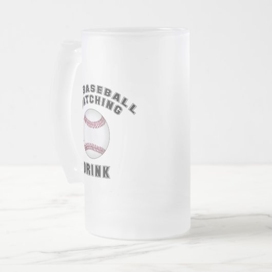 Meine Baseball-Tasse zum Trinken Mattierter Glasbl Mattglas Bierglas (Vorderseite Links)