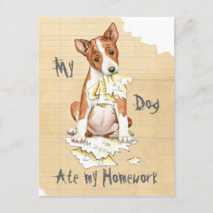 Meine Basenji Ate Meine Hausaufgaben Postkarte