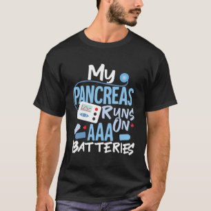 Meine Bauchspeicheldrüse läuft auf einem Aaa Akku T-Shirt