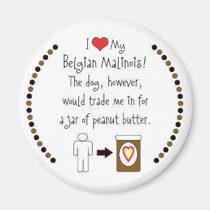 Meine belgische Malinois Liebe-Erdnussbutter Magnet