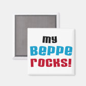 Meine Beppe Rocks T - Shirt und Geschenke Magnet (Vorderseite/Rückseite)