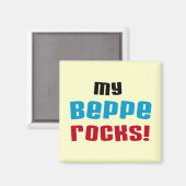 Meine Beppe Rocks T - Shirt und Geschenke Magnet (Vorderseite/Rückseite)