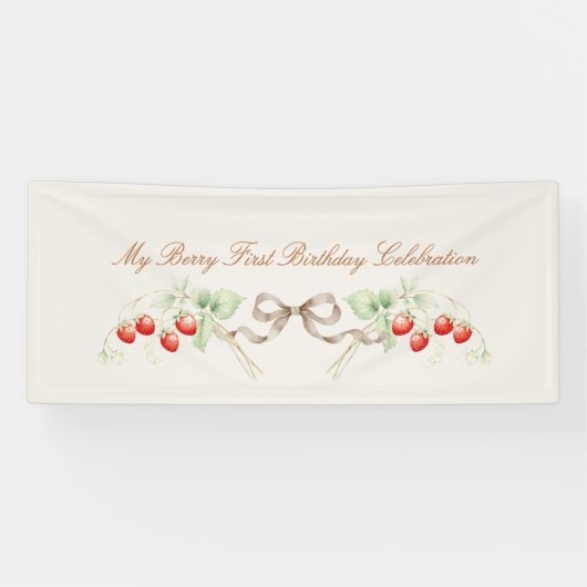 Meine Berry-erste Geburtstagsfeier Banner (Horizontal)