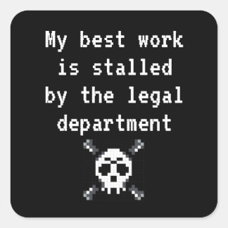 Meine beste Arbeit ist durch Gesetz blockiert Quadratischer Aufkleber