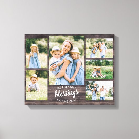 Meine Beste Segnung Mama Zitat 6 Foto rustikal Leinwanddruck (Vorderseite)