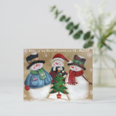 Meine besten Freunde sind die Flakes Snowmen Postk Postkarte (Stehend Vorderseite)