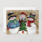 Meine besten Freunde sind die Flakes Snowmen Postk Postkarte (Vorne/Hinten)