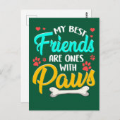 Meine besten Freunde sind Freunde mit Pfoten Postkarte (Vorne/Hinten)