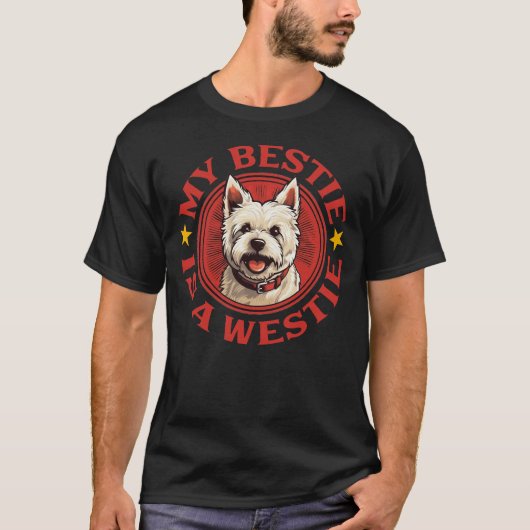 Meine Bestie ist ein Westie West Highland White Te T-Shirt (Vorderseite)