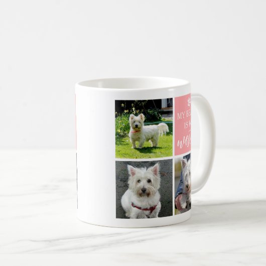 Meine Bestie ist mein Westie Dog Lover FotoCollage Kaffeetasse (VorderseiteRechts)