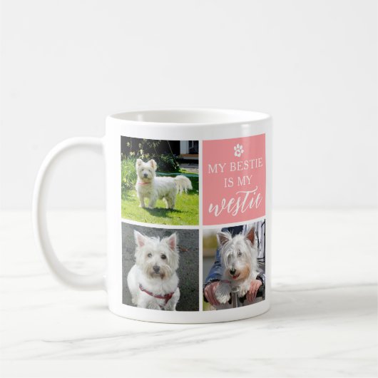 Meine Bestie ist mein Westie Dog Lover FotoCollage Kaffeetasse (Links)