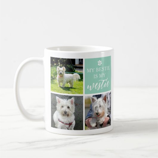 Meine Bestie ist mein Westie Dog Lover FotoCollage Kaffeetasse (Links)