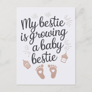 Meine Bestie wächst eine Baby Bestie Funny Pregnan Postkarte