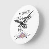 Meine Beststen Segnungen nennen mich Mama Runde Wanduhr (Winkel)