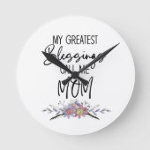 Meine Beststen Segnungen nennen mich Mama Runde Wanduhr (Vorderseite)
