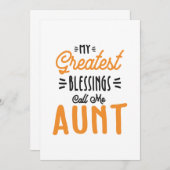 Meine Beststen Segnungen nennen mich Tante Dankeskarte (Vorne/Hinten)