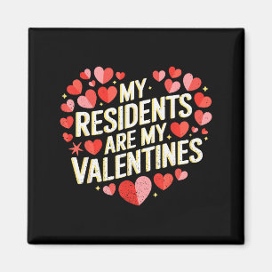 Meine Bewohner sind meine Valentinsgrüße Herzdesig Magnet