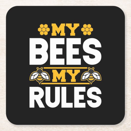 Meine Bienen Rechteckiger Pappuntersetzer (Vorderseite)