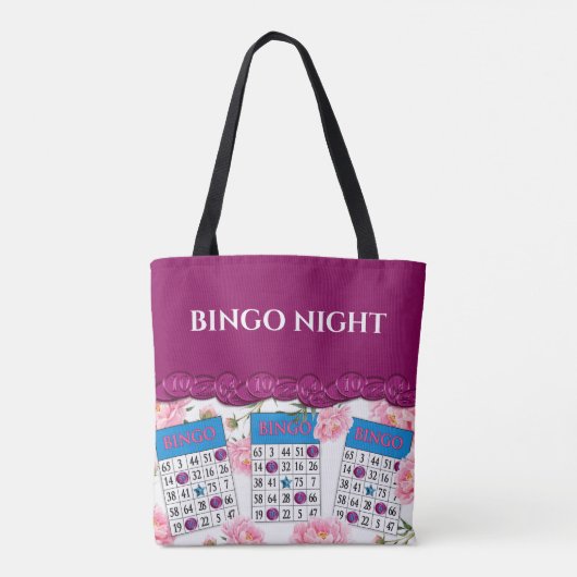 Meine Bingo Night Bag Bingo Cards Chips Blume Tasche (Rückseite)