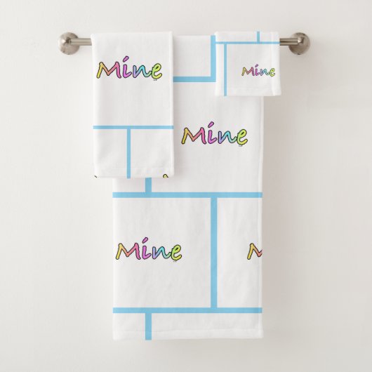 Meine Blaue Gitter Badhandtuch Set (Insitu)