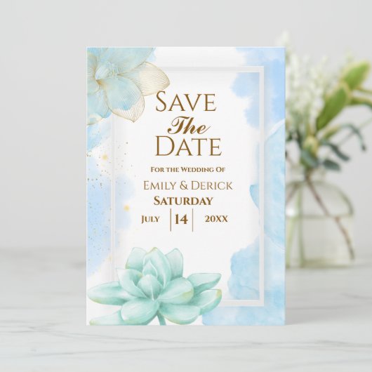 Meine Blue Sweetheart Hochzeitseinladung Einladung (Stehend Vorderseite)