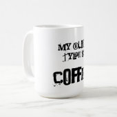 Meine Blutgruppe ist Kaffee Kaffeetasse (Vorderseite Links)