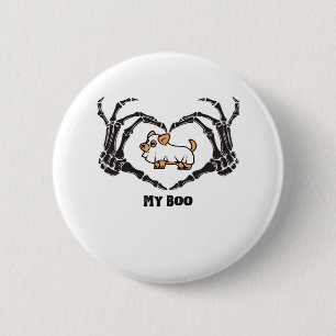 Meine Boo Chihuahua-Kostüme mit Skeletthörnchen Button